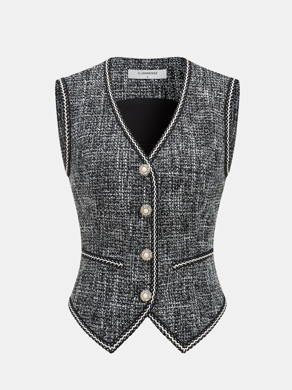 Commense Tweed V-Neck Sleeveless Vest size Large. New with tag